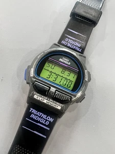 Vintage TIMEX Damenuhr IRONMAN TRIATHLON Indiglo lila grau 90er 1998 - Bild 1 von 12