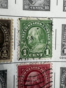 #578 1c Green 1923 Perf 11x10 19-3/4 x 22-1/4 mm Rare Used - Picture 1 of 2