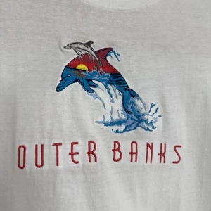 Camiseta De Colección Años 90 Unisex Grande Outer Banks Delfín Bordada Puntada Única - Imagen 1 de 5