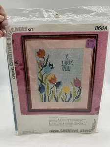 Creative Stitchery Crewel Embroidery I LOVE YOU Picture Unopened Kit 3A - Picture 1 of 2