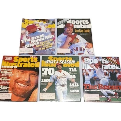 Mark McGwire Lot of 5 Sports Illustrated Magazines  from 1998  Cardinals Vintage - Image 1 of 3