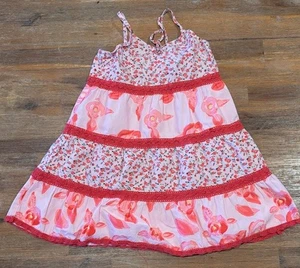 Girls size 5Y Pink floral lace trim dress - NEXT Brand - Cotton - Picture 1 of 4