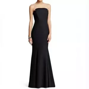 JILL JILL STUART Sirene trägerloses Maxikleid mit Deko-Ausschnitt formell schwarz Größe 0 - Bild 1 von 13