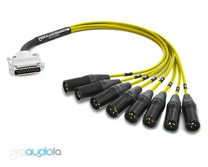 Premium DB25 DSUB D-SUB Snake Mogami 2932 | Neutrik Gold XLR-Male | Yellow 25' - Picture 1 of 1