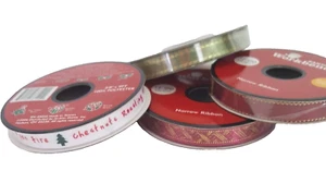 NEW Assorted Christmas Ribbon by Santas Workbench Narrow 3/8 in x 9 Ft 4 Rolls - Picture 1 of 12