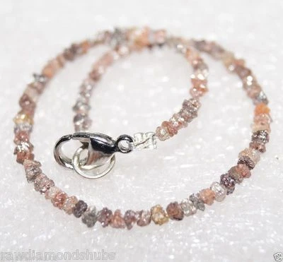 8.0 tcw 7 inc.Natural Red Rough Diamond Raw Diamond Beads Bracelet, 925 silver - Image 1 of 2