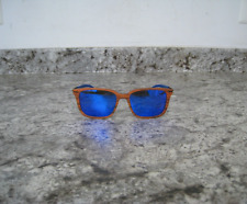 New Earth ESG043RB Red Rosewood/Blue Doumia Wood Polarized Unisex Sunglasses