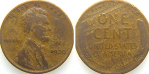 1930 Lincoln Wheat Cent - Improper Alloy Mix Wood Grain Woody - Rare Error Coin - Picture 1 of 4