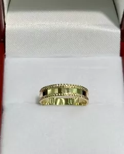 18k Solid Yellow Gold Diamond Cut Band Ring. Size 5. 2.21 Grams - Picture 1 of 7