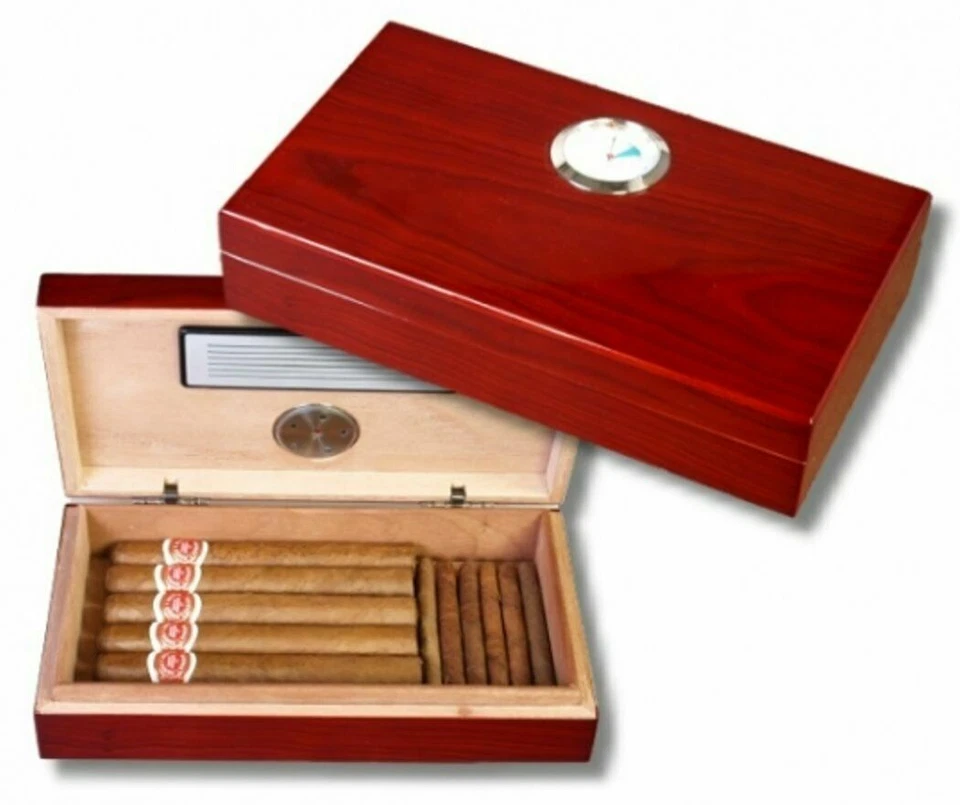 Luxus_Humidor , Zedernholz , Boden aus Samt , Zigarrenbox , Hygrometer , edel - Bild 1 von 1