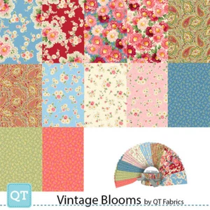Vintage Blooms floral Jelly Roll 42 pieces by Quilting Treasures Floral - Picture 1 of 4