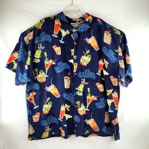 Vintage Big Dogs Linen Shirt Size 3XL Tiki Hawaiian Its Five Oclock Somewhere - Picture 1 of 14