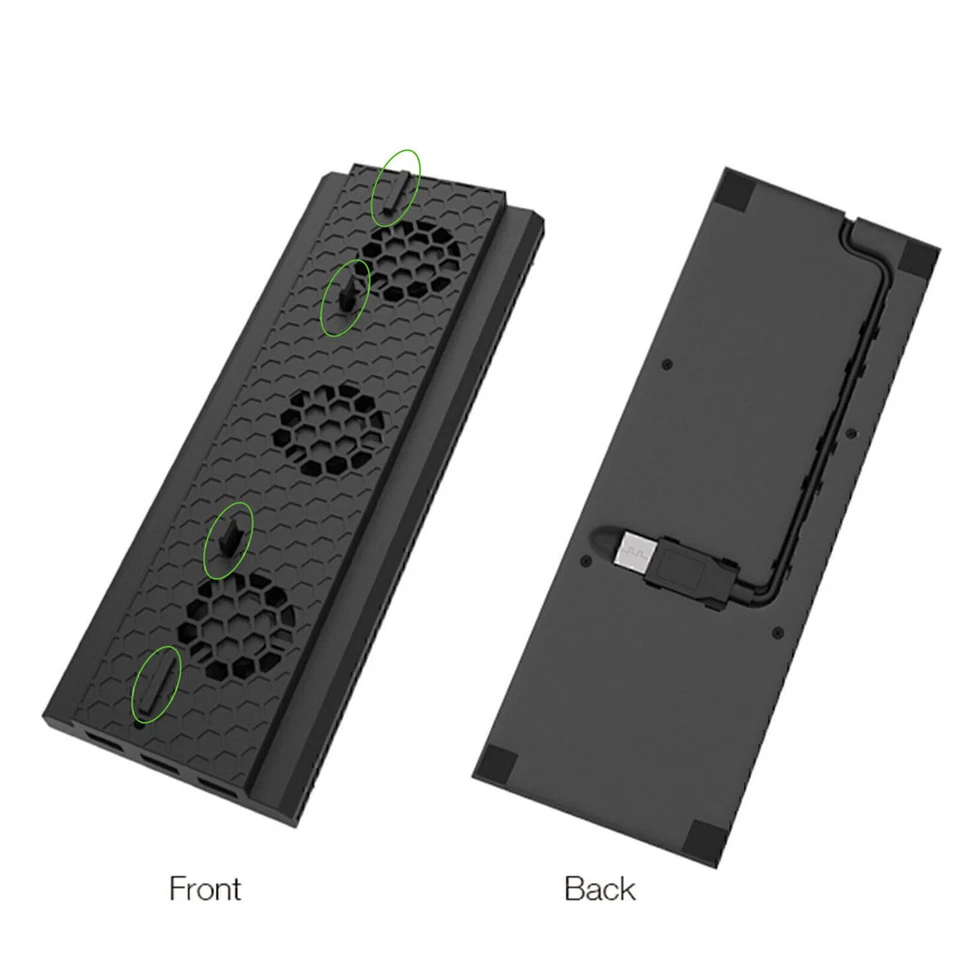 For Xbox One X Console Large Air Volume Cooling Fan 3 Ports Vertical Stand Dock - Image 1 of 4