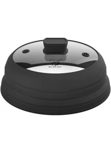 Microwave Splatter Cover Glass Guard Lid with Collapsible Silicone for Food P... - Picture 1 of 4