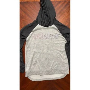 Adidas Youth Girls Pullover Sweatshirt Hoodie Gray Rainbow Size XL (16) - Picture 1 of 7