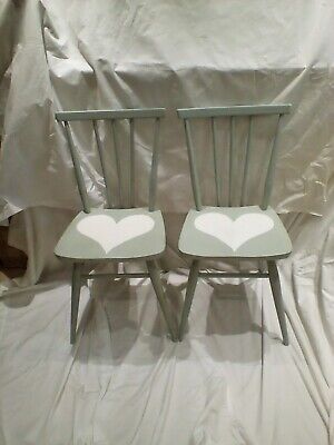 Pair Of Spindle Back Vintage Chairs • 20£