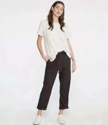 Pantalones de lino Lou & Grey con cintura atada en gris oscuro profundo - XS S L - $80 NUEVOS CON ETIQUETAS Foto 1 de 4