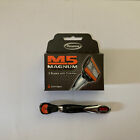Personna M5 Magnum System 5 Blade Razor Handle with 4 Refill Cartridges, Orange