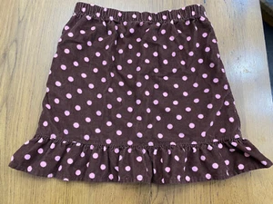 Kelly’s Kids Girls Corduroy Skirt Size M(7-8)) Brown pink polka dots Ruffled - Picture 1 of 9