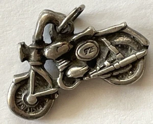 Vintage Sterling Silber 925 Motorrad Charm Anhänger - Bild 1 von 6