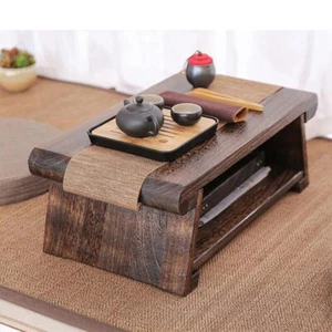 Japanese Antique Tea Table Folding Leg Asian Floor Low Tea Wood Table 65x35x23cm - Picture 1 of 11