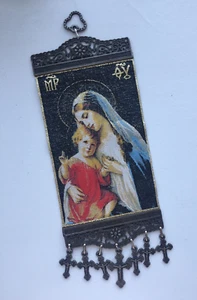Mutter Gottes, Madonna, Jungfrau Maria mit Kind Jesus Christus Wandbehang - Bild 1 von 6