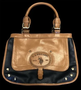 Polo vintage años 90 EE. UU. ASSN. Cartera de cuero Bolso de mano Cartera Shopper Ralph Lauren - Imagen 1 de 11