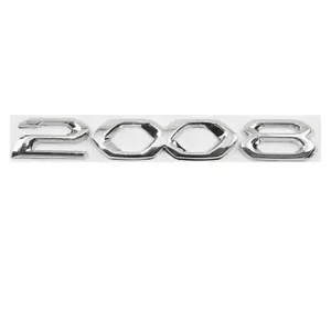 Logo Peugeot 2008 Emblème Chrome Métal Autocollant Arrière Coffre - Imagen 1 de 1