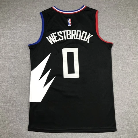 Russell Westbrook Los Angeles Clippers Men Black City Edition Jersey #0 Stitched Cover