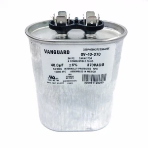 Condensador de funcionamiento ovalado Vanguard OV-40-370, 40uF, 370VAC 50/60Hz, 70°C, 10.000AFC - Imagen 1 de 1