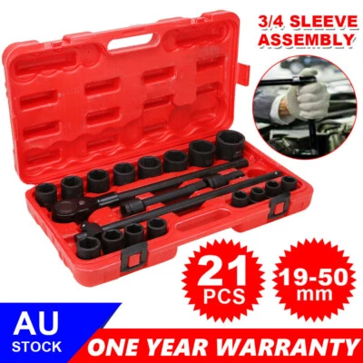 19mm - 50mm 3/4 Impact Sockets Repair Tools 6-Point Socket Socket Set Heavy Duty - image 1 of 4