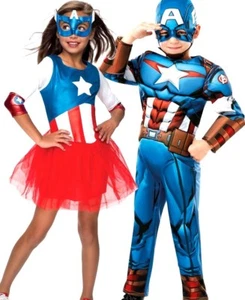 Kinder DELUXE CAPTAIN AMERICA Kostüm American Marvel Avengers Held - Bild 1 von 4