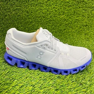 On Cloud 5 Frost Indigo Mens Size 9 White Purple Running Walking Shoes Sneakers - Picture 1 of 10