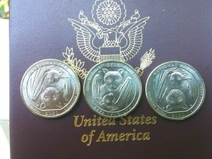 3 coins Bats memorable year 2020 C0VID American Samoa territories quarters USA - Picture 1 of 2