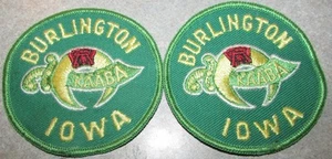 2 parches vintage del templo Kaaba Shriners Burlington, IA - masónico de Iowa - Imagen 1 de 1