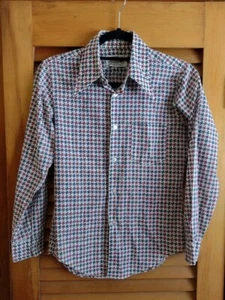 JCPenney Vintage Jungen Größe 14 Button-Down Hemd Hahnentritt - Bild 1 von 4