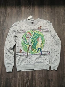 Rick and Morty Unisex Small Sweater Adult Swim Ugly Christmas Grey 2018 (W3) - Picture 1 of 7