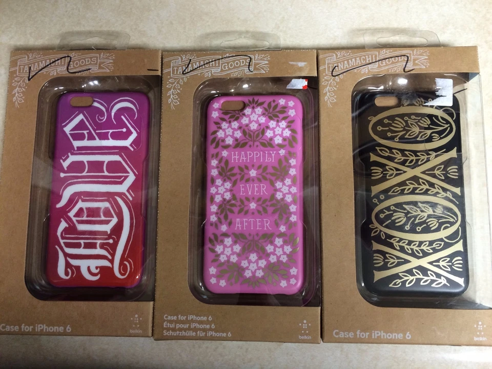 3 total Belkin Tanamachi Goods IPHONE 6 CASE purple/pink + happily + black/gold - Image 1 of 1