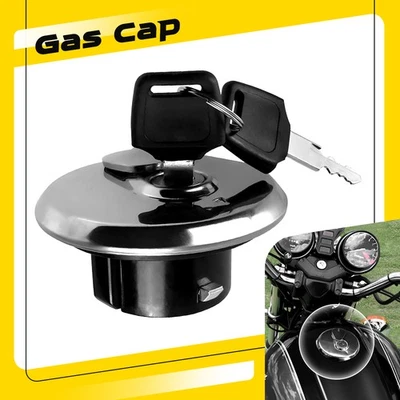 With 2 Keys Lock SetUniversal Motorcycle Gas Lid Motorbike Fuel Tank Cap Cover - Image 1 of 4