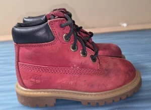 Timberland 6" Boot Premium Toddler 7 Boy Girl Red Leather  - Picture 1 of 10