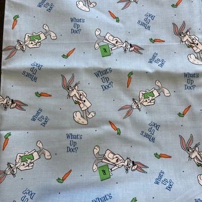 Tela de algodón 60" x 43" Looney Tunes Bugs Bunny Warner Bros What's Up Doc? #412 Foto 1 de 4