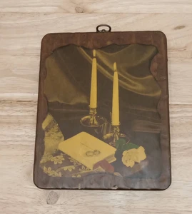 Vintage Holzplakette, Hochzeit Motiv. Maße auf Fotos. - Bild 1 von 5