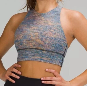 Women's Lululemon Wunder Train Long Line Sports High Neck Bra Size 0 Multicolor - Picture 1 of 5