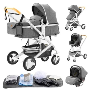 YAZOCO kinderwagen 3 in 1 Buggy Babybett Komplett Set Einem Klick - Picture 1 of 8