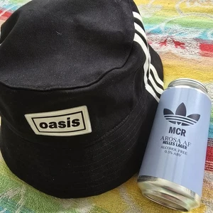 ADIDAS Originals × OASIS 25 tour black bucket hat UK L-XL KK9155+official drink - Picture 1 of 7