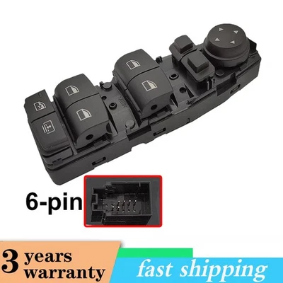 Interruptor de ventana eléctrica delantero izquierdo para BMW 528I 535D 535I 550I 640I 650I M5 M6 EE. UU. Foto 1 de 4