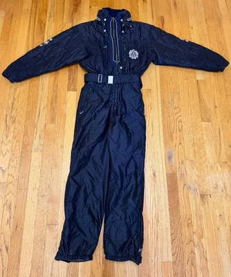 Traje de esquí vintage BOGNER traje de nieve logotipo muy bordado negro para mujer talla 10” Foto 1 de 4