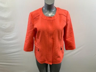 Rafaella Women's Orange 1/2 Sleeve Full Zip Jacket Size XL Cotton Blend - Image 1 of 4