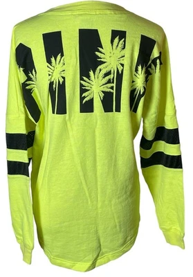 Victoria's Secret розовый собаки логотип L/S свет толстовка Sz S пальмы сетки - Изображение 1 из 4