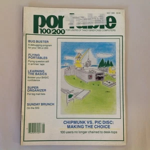 Vtg May 1985 Portable 100/200 Tandy Briefcase Users Magazine Chipmunk PIC Disc - Picture 1 of 12